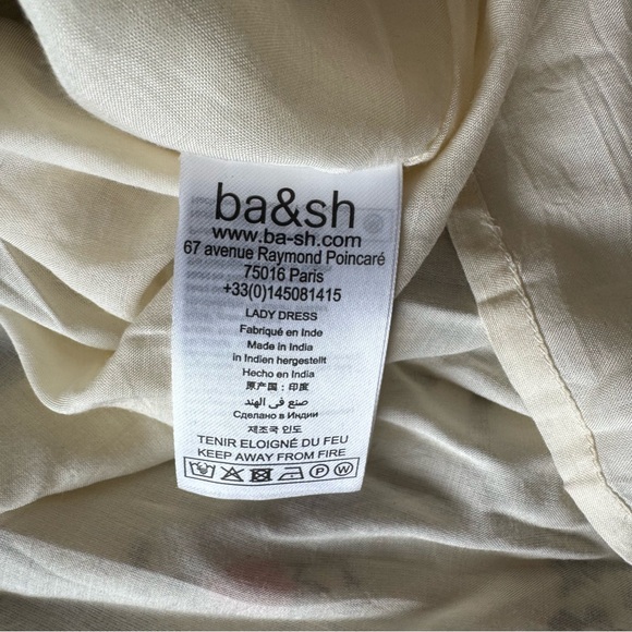 ba&sh Floral Print Midi Dress - Cream and Brown Size US 8 - Picture 11 of 13